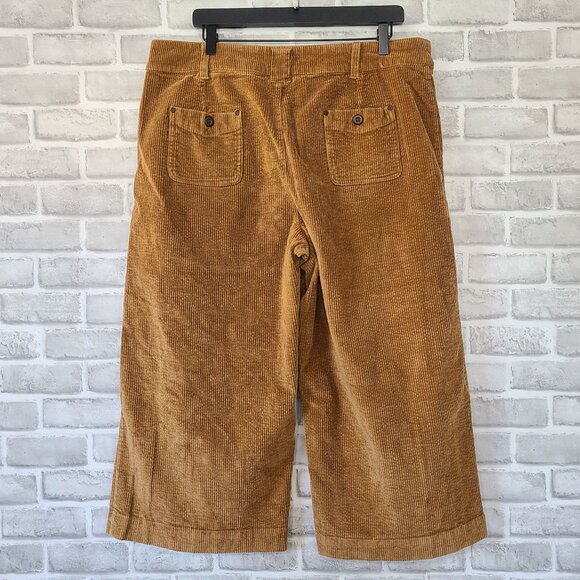 Sundance Corduroy Brown Crop Pants Wide Leg Fall Transition Preppy Women 16 - Picture 2 of 10